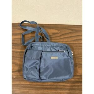 BAGGALLINI Travel Crossbody Bag Blue Nylon Multi-Pocket Purse 2 Front Pockets